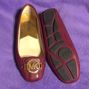 Maroon Michael Kors leather shoes.  Worn twice.
